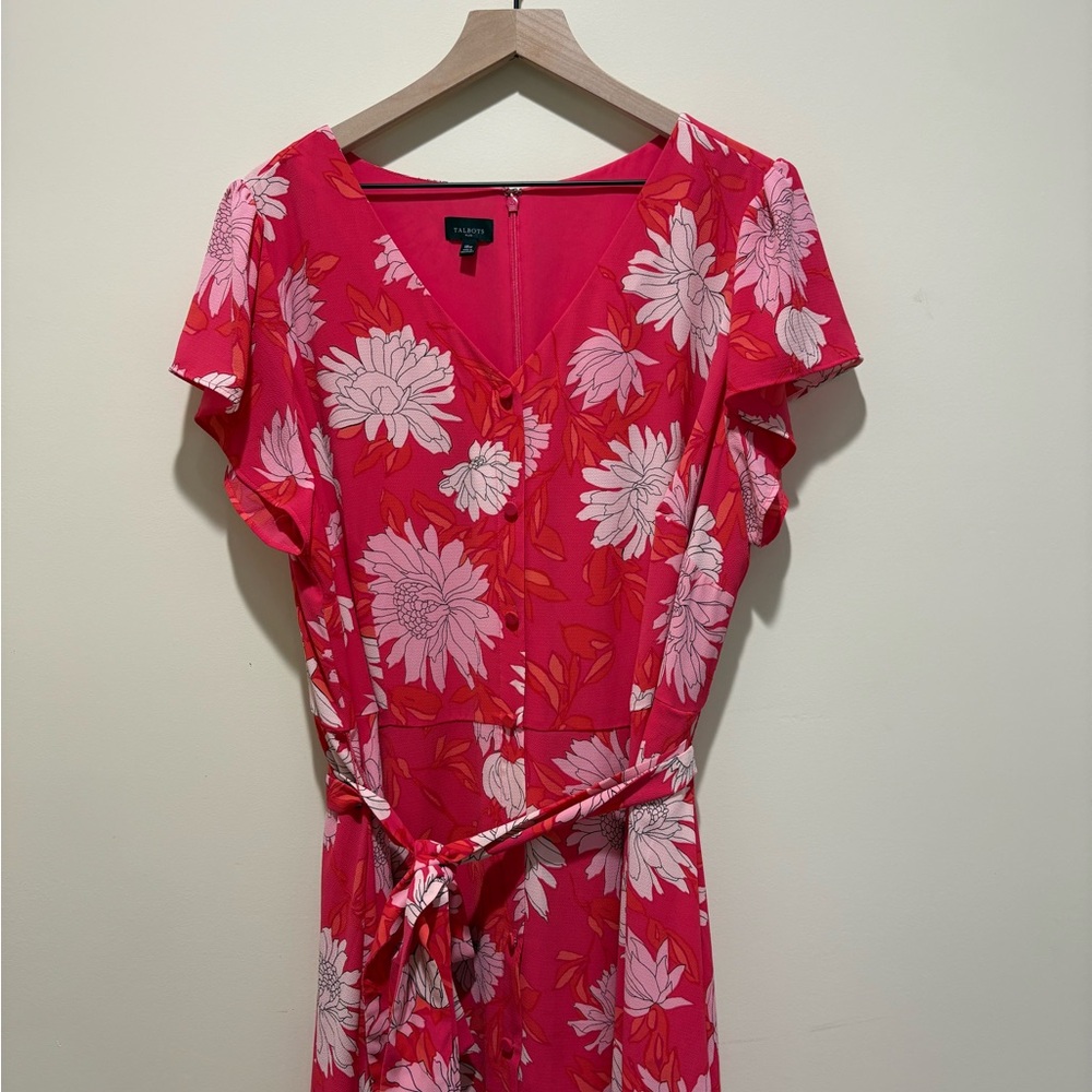 Talbots Plus Button Front Dress - Picture 3 of 7